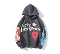 Lucky Me I See Ghosts Sudadera con capucha Hip Street Rapper unisex para pareja con impresión novedosa, a, XL