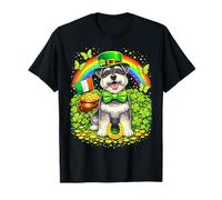 Lucky Miniature Schnauzer St Patrick’s Day Rainbow Shamrock Camiseta