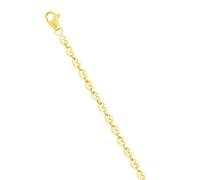 Lucky One Bijoux - Pulsera de grano de café de oro macizo de 18 quilates, color amarillo - ancho 3,2 mm, One Size, Oro