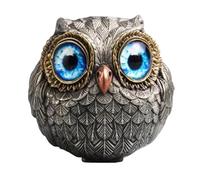 Lucky Owl Guar-dian - The Wise Watcher of The Fielt, Escultura de Animal de pájaro de Metal, Estatua de búho pequeña Escultura de Bolsillo para entusiastas del, decoración de la Suerte