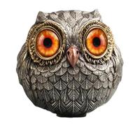 Lucky Owl Guar-dian - The Wise Watcher of The Fielt, Escultura de Animal de pájaro de Metal, Estatua de búho pequeña Escultura de Bolsillo para entusiastas del, decoración de la Suerte
