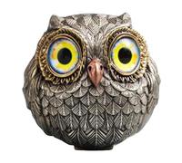 Lucky Owl Guar-dian - The Wise Watcher of The Fielt, Escultura de Animal de pájaro de Metal, Estatua de búho pequeña Escultura de Bolsillo para entusiastas del, decoración de la Suerte