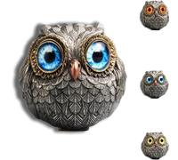 Lucky Owl Guardian-The Wise Watcher of The Felt, Acentos De Bolsillo De La Estatua Del Búho, Decoración De La Suerte De La Energía De Los Entusiastas Del Póker, Ecoración Del Hogar Con Búho (Blue)