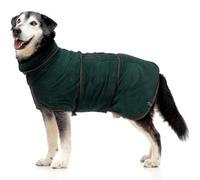 Lucky Paws Abrigo de secado para perros del Reino Unido, lujosa bata de toalla de doble capa para perro, seca a tus perros en minutos, bata de secado ultra absorbente y bata súper suave (XXS, verde