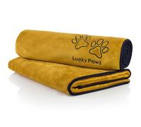 Lucky Paws® Toalla para Perros del Reino Unido - Toallas para Perros Extra Grandes 140x70cm - Toallas para Perros Súper Absorbentes, Lujosamente Suaves y de Secado Rápido para Secar Perros - Toalla