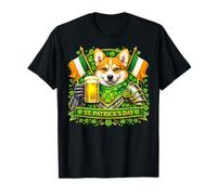 Lucky Pembroke Welsh Corgi St Patrick’s Day Beer Shamrock Camiseta