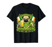 Lucky Pug St Patrick’s Day Green Beer Shamrock Leprechauns Camiseta