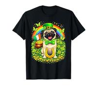 Lucky Pug St Patrick’s Day Rainbow Irish Shamrock Dog Lover Camiseta