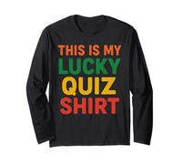 Lucky Quiz Shirt Funny Trivia Pub Quiz Night Humour Bar Item Manga Larga