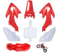 Lucky Seven - Kit de plásticos CRF50 en rojo y blanco, compatible con determinados modelos de moto y tipos como pit bike o moto offroad