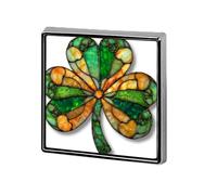 Lucky Shamrock Clover - Broches y alfileres unisex cuadrados y ligeros para solapa, joyería para ropa, chal, sombrero