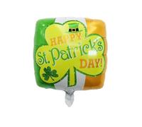 Lucky Shamrock Clover-Foil Globos cuadrados irlandeses globos cerveza copas de vino San Patricio Decoración para fiestas de San Patricio Globo de papel de trébol trébol globo