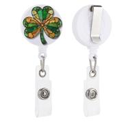 Lucky Shamrock Clover - Soporte retráctil para tarjetas de identificación, para médicos, enfermeras, estudiantes, trabajadores de oficina