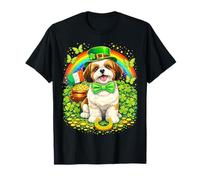 Lucky Shih Tzu St Patrick’s Day Rainbow Shamrock Dog Lover Camiseta