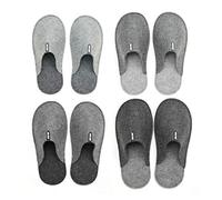 Lucky Sign - Zapatillas de huéspedes Antideslizantes Conjunto de 4 Pantuflas de Fieltro Unisex, Small/X-Large - Gris