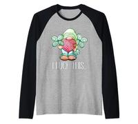 Lucky St. Patricks Day GNOME For Women with Cute Shamrock Camiseta Manga Raglan