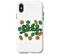 Lucky St Patrick's Day Irish LUCKY Shamrock Clover Hombres Mujeres Carcasa para iPhone X/XS