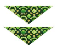 Lucky St Patricks Day - Juego de 2 baberos para perro, bandana de cumpleaños para cachorros, accesorios para gatos pequeños y grandes, bandana para mascotas, talla M