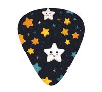 Lucky Star Prints - Juego de 12 púas de guitarra con 3 grosores diferentes, adecuadas para guitarras eléctricas y acústicas