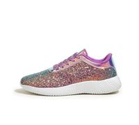 LUCKY STEP Zapatillas Brillantes de Mujer con Strass y Purpurina, Zapatillas Deportivas Ligeras de Paillettes Metálicas. (Morado, 11US-42EU-9UK)