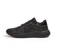 LUCKY STEP Zapatillas Brillantes de Mujer con Strass y Purpurina, Zapatillas Deportivas Ligeras de Paillettes Metálicas. (Negro, 9US-40EU-7UK)