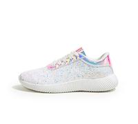 LUCKY STEP Zapatillas Brillantes de Mujer con Strass y Purpurina, Zapatillas Deportivas Ligeras de Paillettes Metálicas. (Blanco, 10US-41EU-8UK)