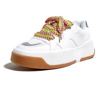 LUCKY STEP Zapatillas de Moda con Plataforma para Mujer Cómodas Suela Gruesa para Caminar y Tenis (Todo Blanco, 11US-42EU-9UK)