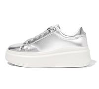 LUCKY STEP Zapatillas de Plataforma para Mujer - Zapatillas de Moda, Clásicas de Corte Bajo, Calzado Casual de Cuero Sintético, Cómodas para el Uso Diario (Plata, 7US-37EU-4UK)