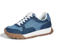 LUCKY STEP Zapatillas Mujer Plataforma Canvas Casuales con Cordones - Tenis Deportivos Retro para Caminar, Running, Moda y Estilo Clásico (Azul Vaquero, 6US-36EU-3UK)