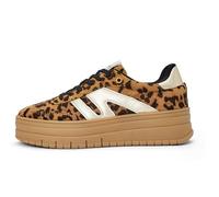 LUCKY STEP Zapatillas Plataforma Mujer - Cuña Clásica Lona Retro Tobillo Bajo Cómodas Diarias (Leopardo, 10US-41EU-8UK)