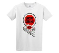 Lucky Strike Men Strike Cigarettes Tobacco Smokes Smoker Pack Retro Men's T-Shirt Unisex White Cotton Hip Hop Print tee Shirts L