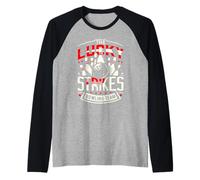 Lucky Strikes - Camiseta del Equipo de Bolos Camiseta Manga Raglan