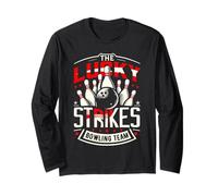 Lucky Strikes - Camiseta del Equipo de Bolos Manga Larga