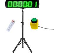 LUCKY TIME Reloj de Carrera con trípode, Pantalla Grande de 5 Pulgadas, cronómetro de Carrera con Control Remoto y botón Externo, Contador Que Puede Llegar hasta 999999 para Gimnasio, Pista, Exterior