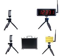 LUCKY TIME Temporizador láser inalámbrico para sprints, temporizador de sprint con batería, sistema de trannigación láser de 40 a 60 yardas, pantalla LED roja, reloj de parada para correr velocidad de