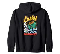 Lucky To Be A Farmacéutico Divertido Farmacéutico Sudadera con Capucha