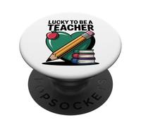 Lucky To Be A Teacher Día de San Patricio PopSockets PopGrip Adhesivo