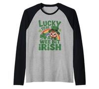Lucky To Be A Wee bit Irish-ish Feliz Día de San Patricio Camiseta Manga Raglan