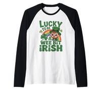 Lucky To Be A Wee bit Irish-ish Feliz Día de San Patricio Camiseta Manga Raglan