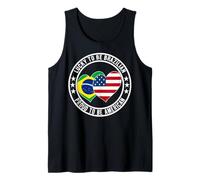 Lucky to be Brazilian Orgulloso to be American Brazil USA Flag Camiseta sin Mangas