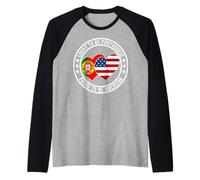 Lucky To Be Portuguese Proud To Be - Bandera de Estados Unidos Camiseta Manga Raglan