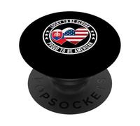 Lucky To Be Slovak Proud To Be American Eslovaquia Bandera de Estados Unidos PopSockets PopGrip Adhesivo