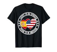 Lucky To Be Spanish Proud To Be American Cool Bandera de España de Estados Unidos Camiseta