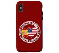 Lucky To Be Spanish Proud To Be American Cool Bandera de España de Estados Unidos Carcasa para iPhone X/XS