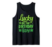 Lucky to Be The Birthday Boy Shamrock St Patrick's Day Boys Camiseta sin Mangas