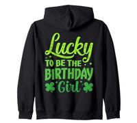 Lucky to Be The Birthday Girl Shamrock Día de San Patricio Sudadera con Capucha