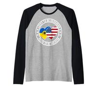 Lucky To Be Ukrainian Proud To Be American Ukraine Bandera de Estados Unidos Camiseta Manga Raglan