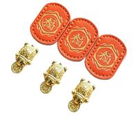 Lucky Turtle Wallet Charm, Golden Turtle with Coin, Handmade Golden Turtle Feng Shui Amulet, Chinese Lucky Charm 2026 Edition, Talisman with Leather Sleeve (#B-3PCS)