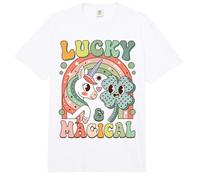 Lucky Unicorn Clover Magical Friendship Comfort Colors Adult Heavyweight T-Shirt