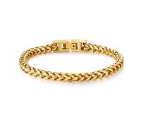 LUCKY2+7 Pulsera Hombre-Cadena Franco Hebilla Botón plegable De Acero Inoxidable